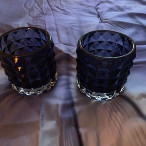 Elements Candle holders 2x midnight blue new 3.35